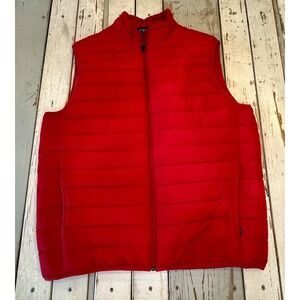 Preowned Excellent Condition CHAPS Red Puffer‎ Jacket VEST Men's Size Large